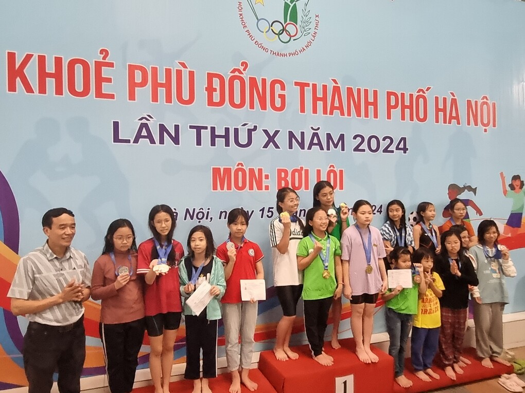 Học sinh trường Tiểu học Thành Công B đạt giải cao môn Bơi lội trong Hội khoẻ Phù Đổng Thành phố Hà Nội lần thứ X năm 2024
